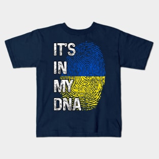 Ukrainian Flag DNA Fingerprint Ukraine Kids T-Shirt